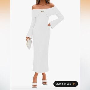 Cream*** Off-Shoulder Dress